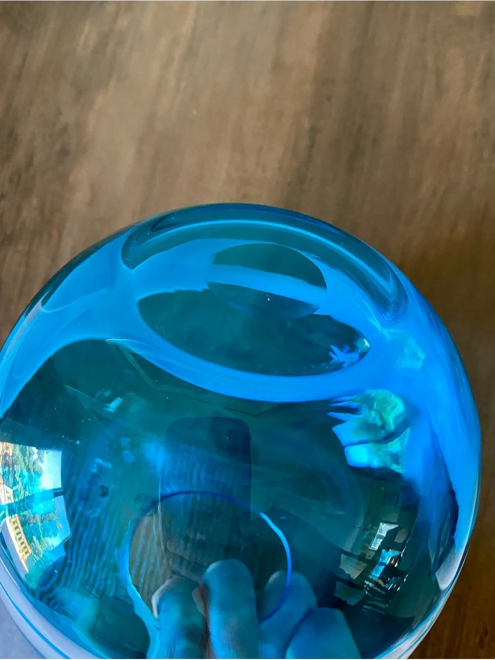 Zodax Blue Glass Round Vase